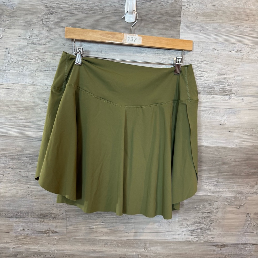 Halara Crossover Pleated Tennis Skort Olive Green XL - Picture 3 of 8